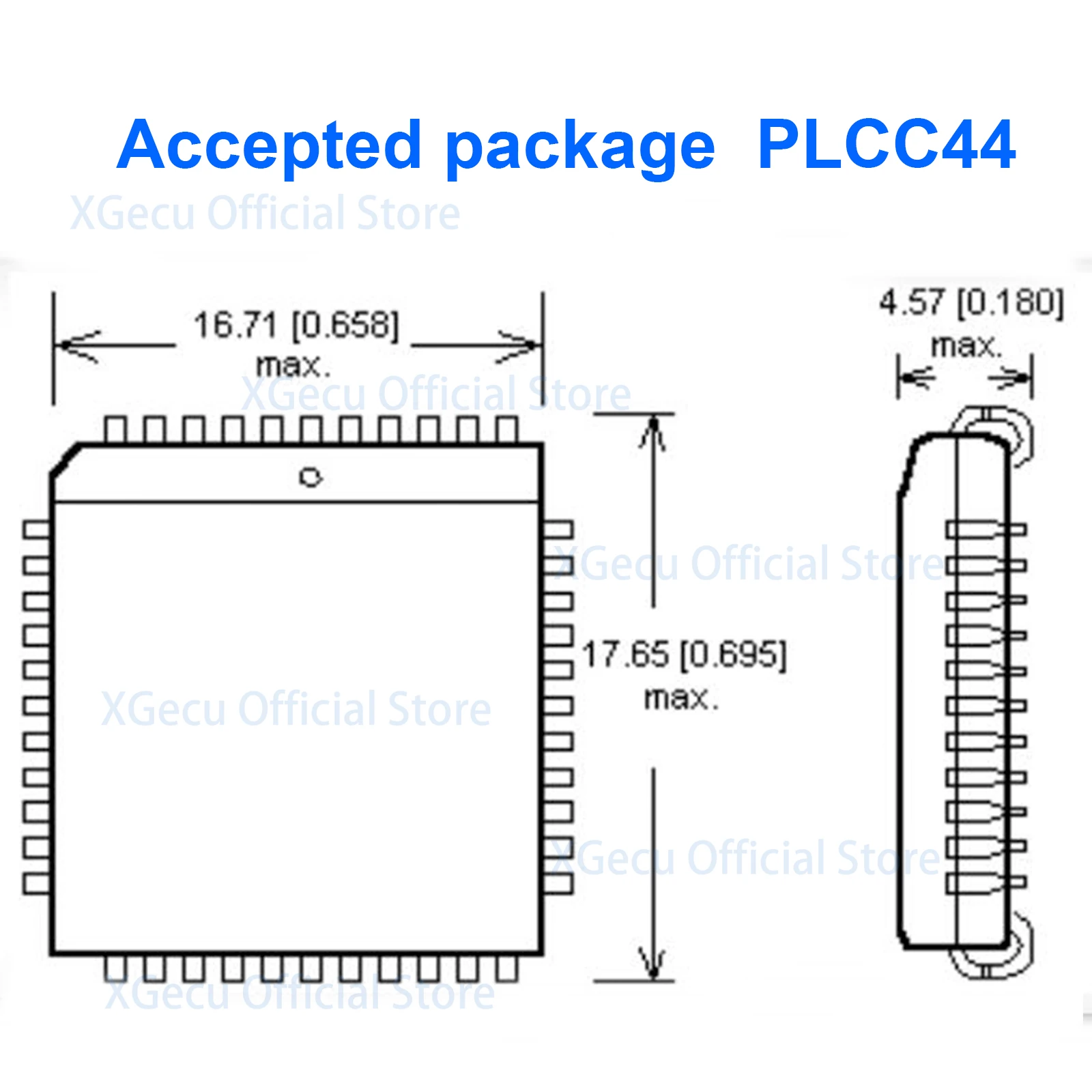 Adaptador SA244 PLCC44 -DIP44 para programador XGecu T56 u otro programador universal con enchufe ZIF de 48 pines 70-0275