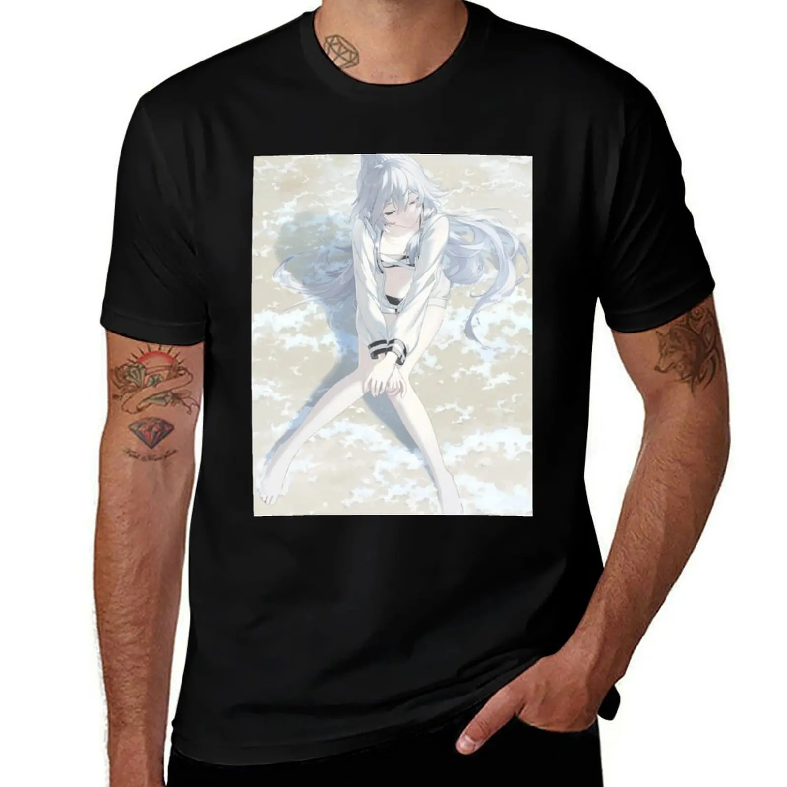 

Fuhua on Beach T-Shirt Trend Art Print T-Shirt