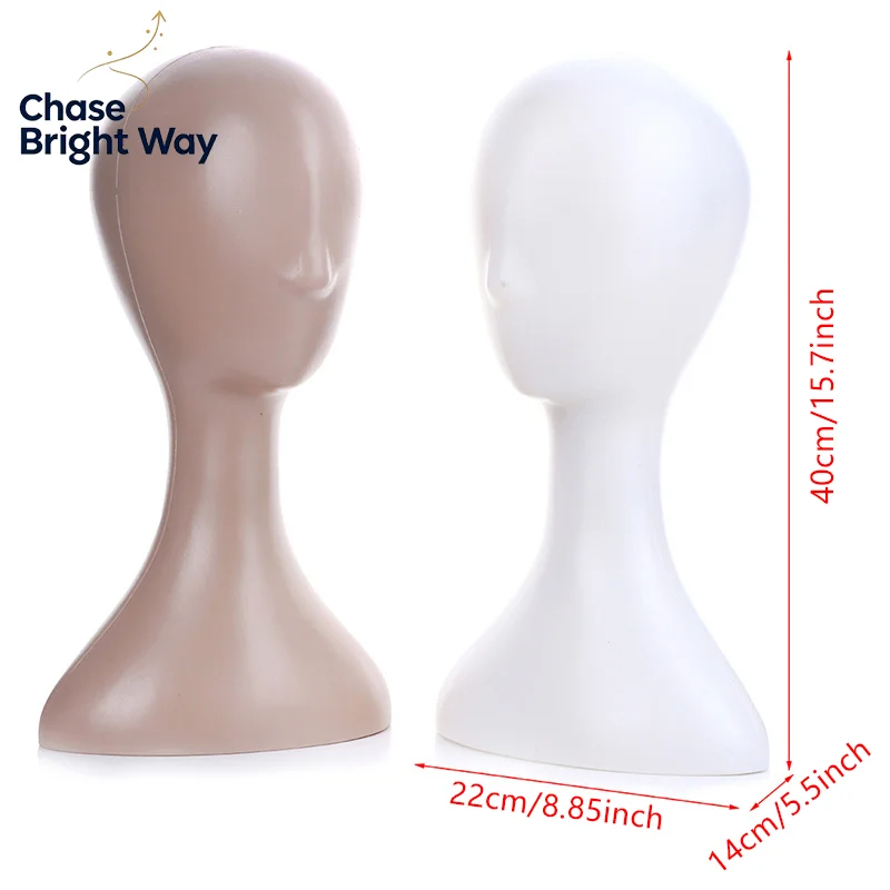 Pro Female Plastic Abstract Mannequin Manikin Head Model Wig Hat Hair Display Stand Holder