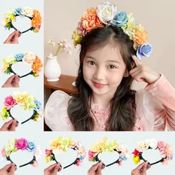 Cute Flower Hairband for Girls New Handmade Flower Girls Headbands Women Wedding Floral Headband Headdress Hair Accessories Loop