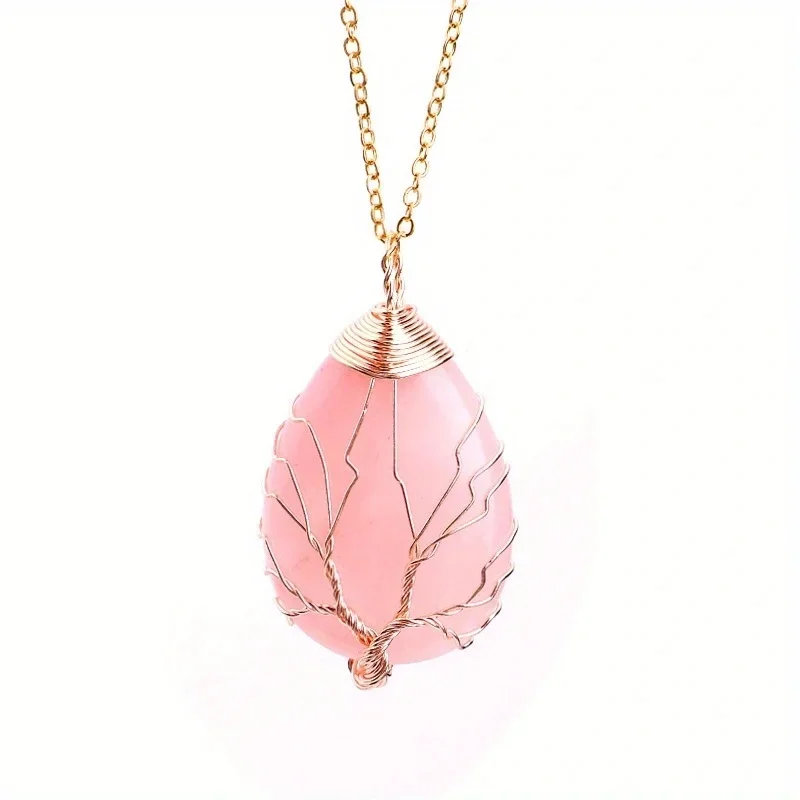 Baum des Lebens 7-Chakra-Halskette mit natürlichem Edelstein, Kristall-Energie-Heilung, handgefertigte Anhänger-Halskette, Yoga-Schmuck, Vintage für Frauen – Detail 14