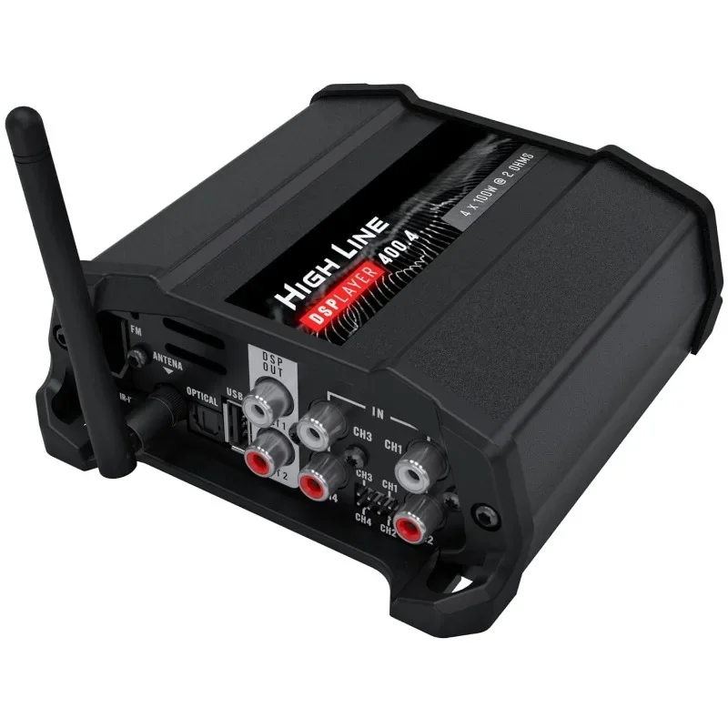 POPULAR DSPlayer 400x4 - Todo en Uno, Amplificador con DSP, BT, APP, Radio FM, Entradas RCA/Alto/Infra-rojo, Salida Procesada