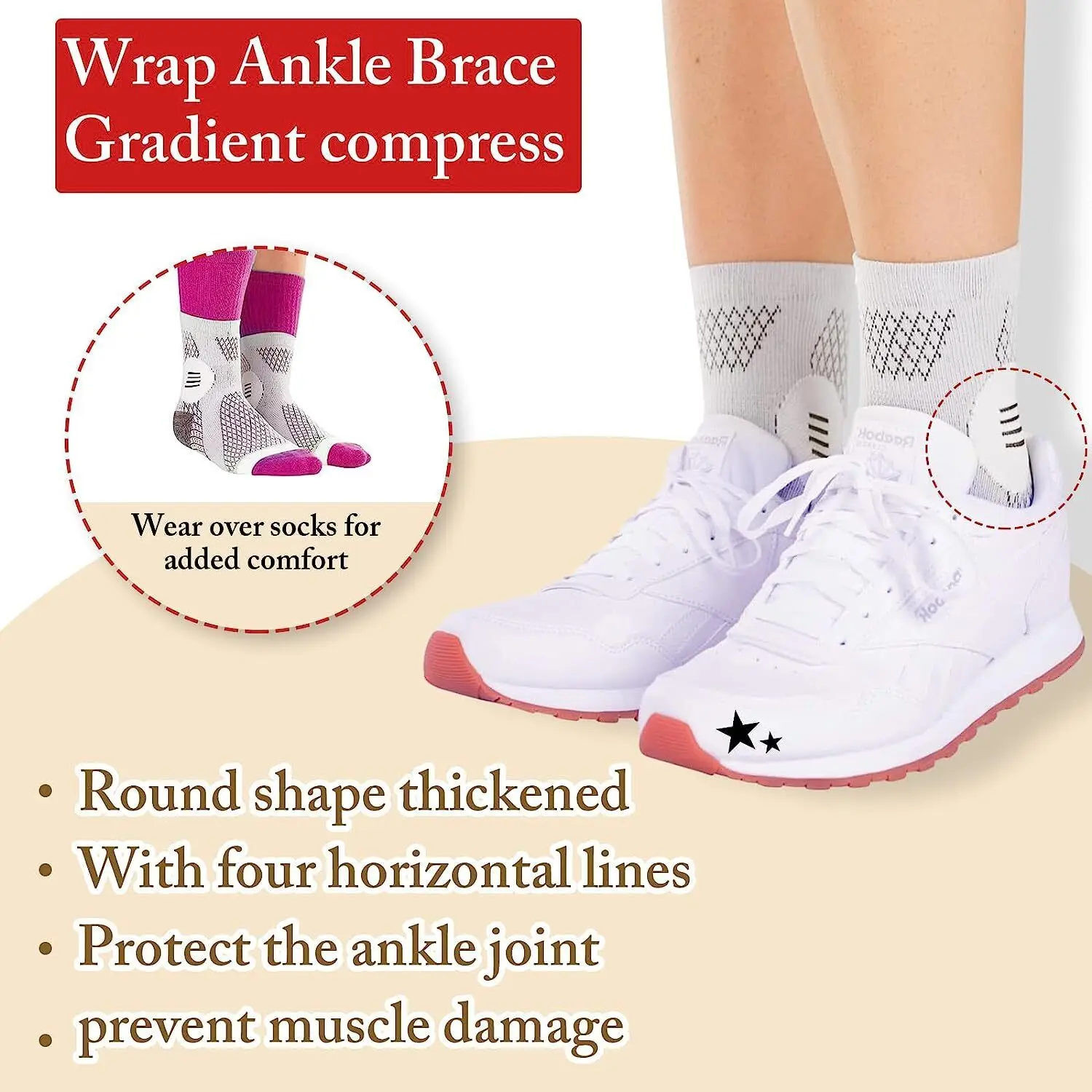 1 Pair Soothe Socks Plantar Fasciitis Neuropathy Pain Ankle Brace Compression Sleeve Support Soothesocks Arch Support Women Men