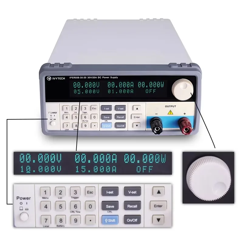 IPS900B-30-30 30V 30A Banco de laboratorio Fuente de alimentación CC programable regulada por digital variable para reparación móvil