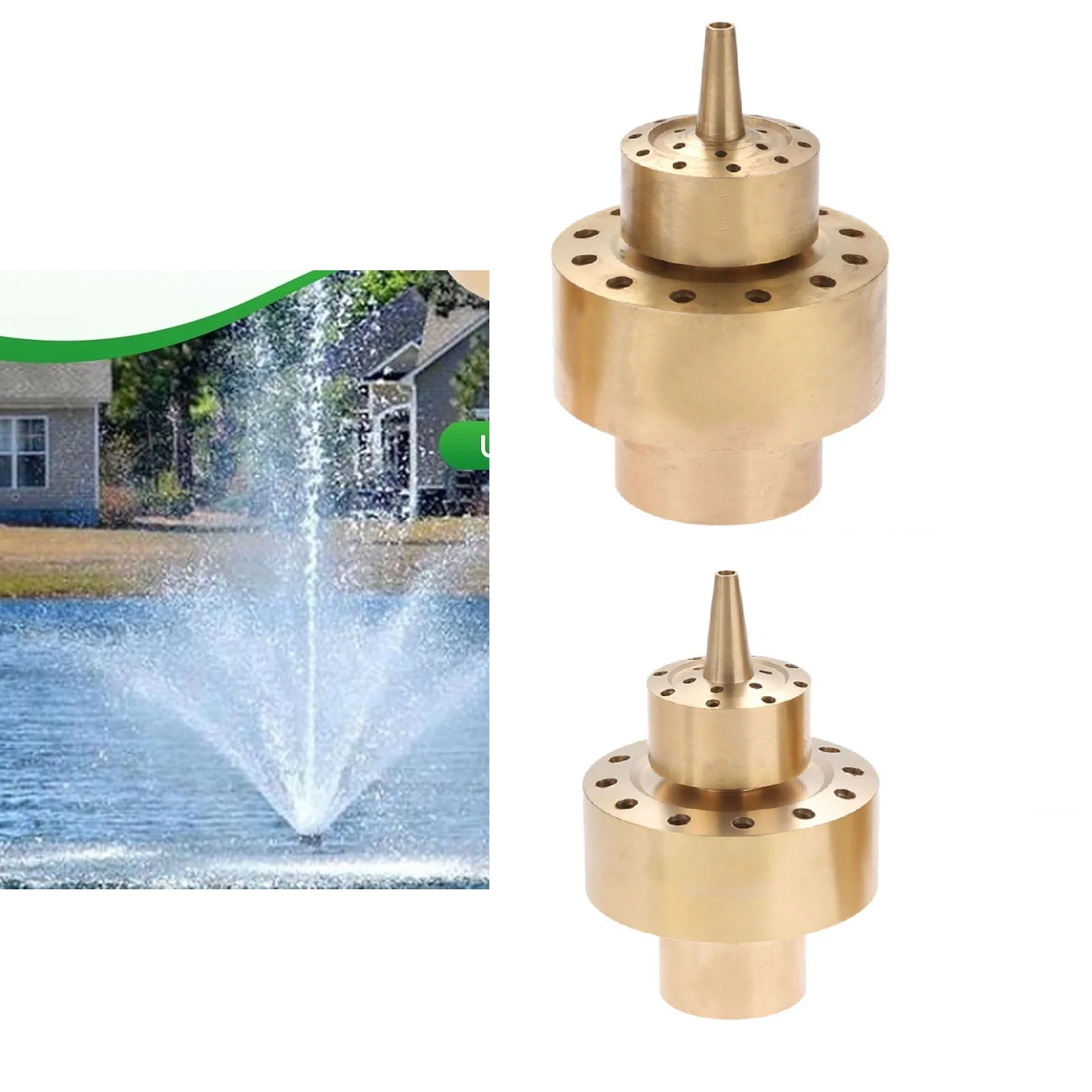 1/1.5 Inch Brass Fountain Nozzle Two Layered Flower Basket Water Spraying Head G1/DN25 G1½/DN40 Decor Garden Pond Park Pool