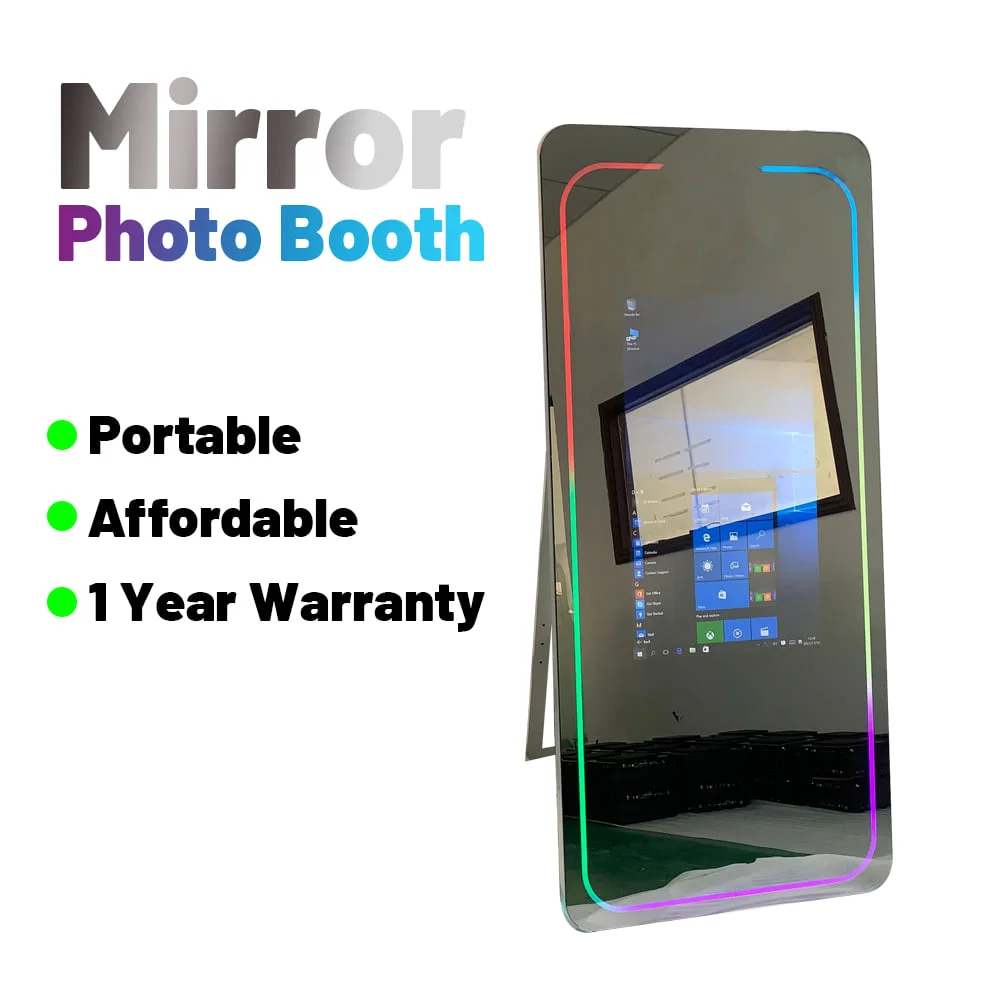 Phoprint Portable Touch Screen Mirror Booth Credit Card Payment System Portable Photo Booth Kiosk Wedding Parties SDK Function