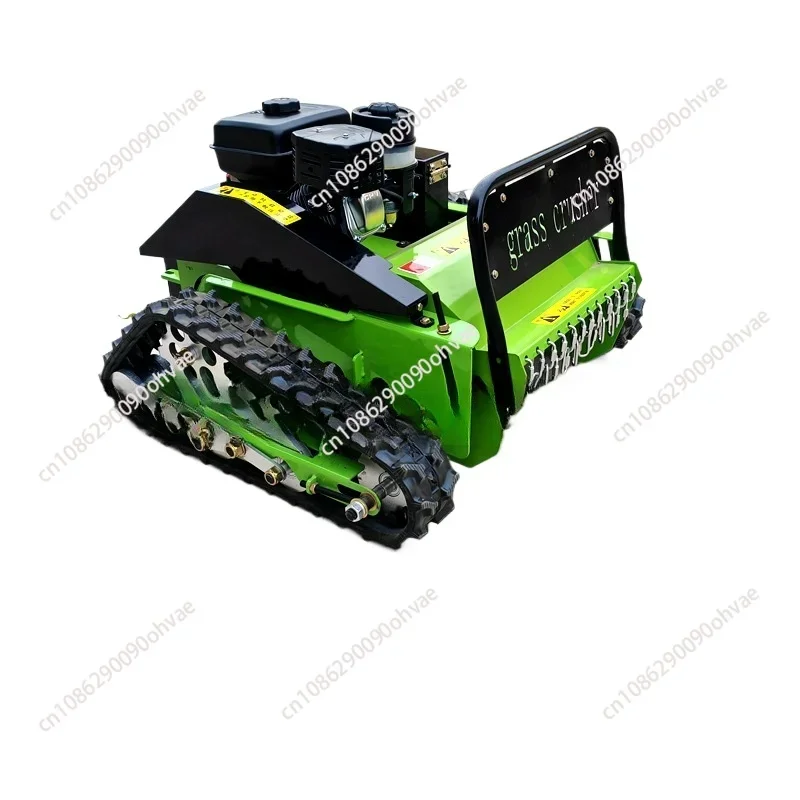 Intelligent remote control lawn mower, field weed trimming gasoline diesel crawler remote control lawn shredder