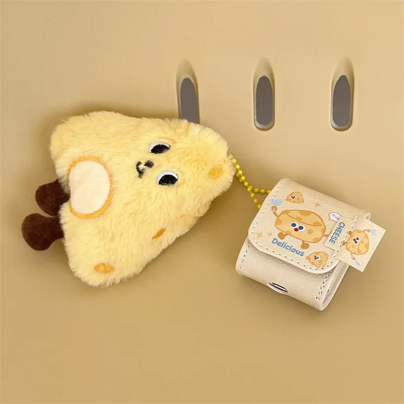 Cute Cheese Doll Pendant Case for AirPods 4 Airpod 1 2 3 Pro Pro2  Bluetooth Earbuds Charging Box Protective Earphone Case Cover