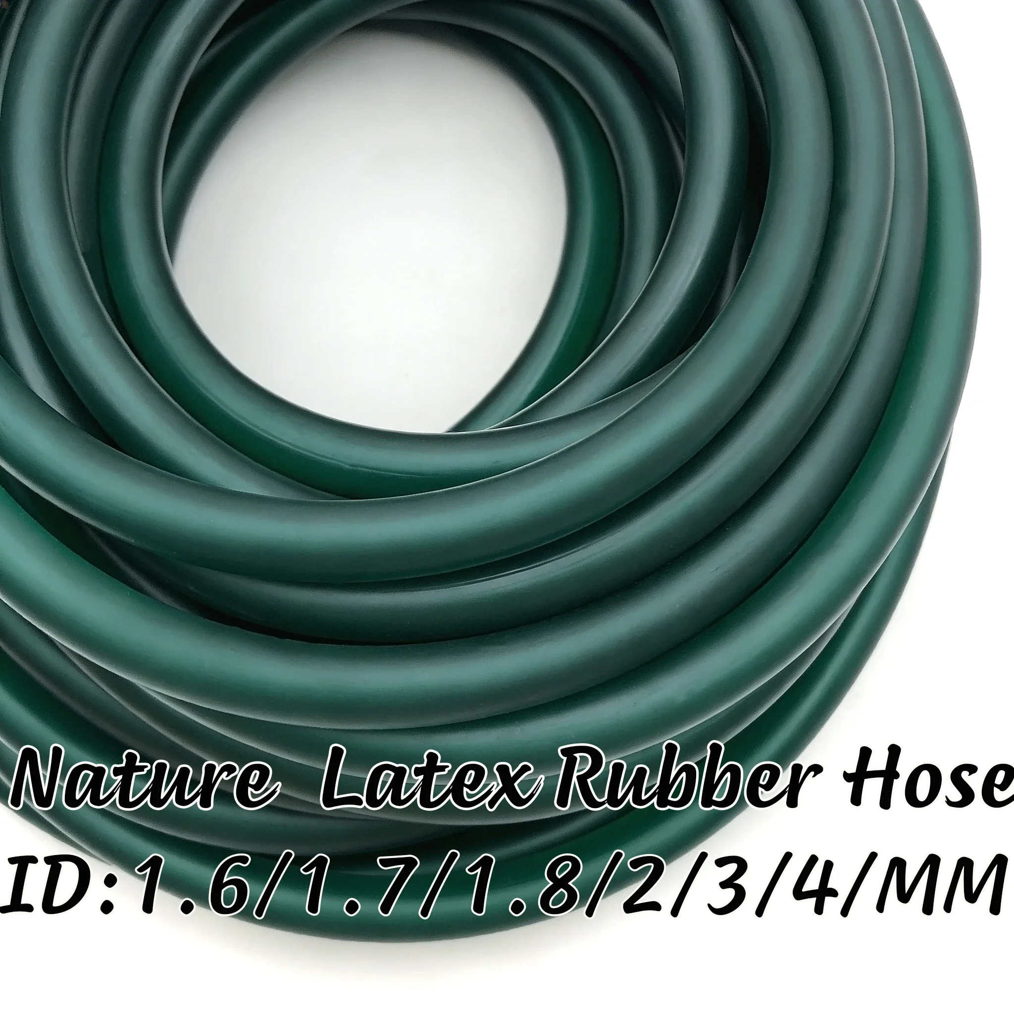 1/2/3/5M Inner Diameter 1.6mm~4mm Deep Green Natural Latex Pipe, Strong and Tear Resistant, Versatile in Multiple Scenarios