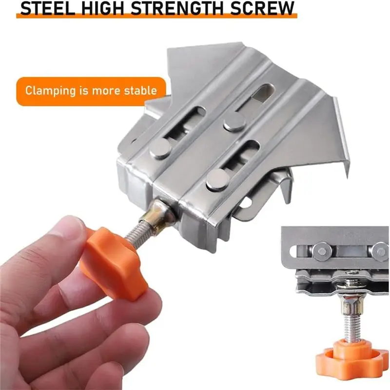 A93E-2PCS Multipurpose Stainless Steel 90 Degree Corner Clamp T-Shaped Right Angle Clamping