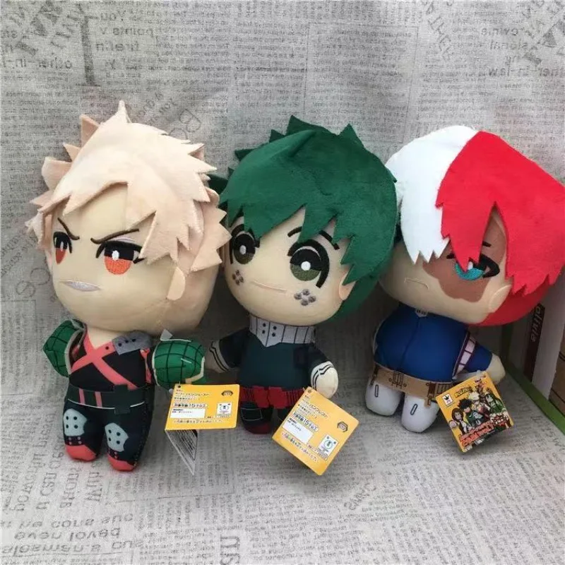 2026 Anime 25cm My Hero Academia Plush Toys Cartoon Izuku Midoriya Katsuki Bakugou Shouto Todoroki Stuffed Dolls Kids Gifts