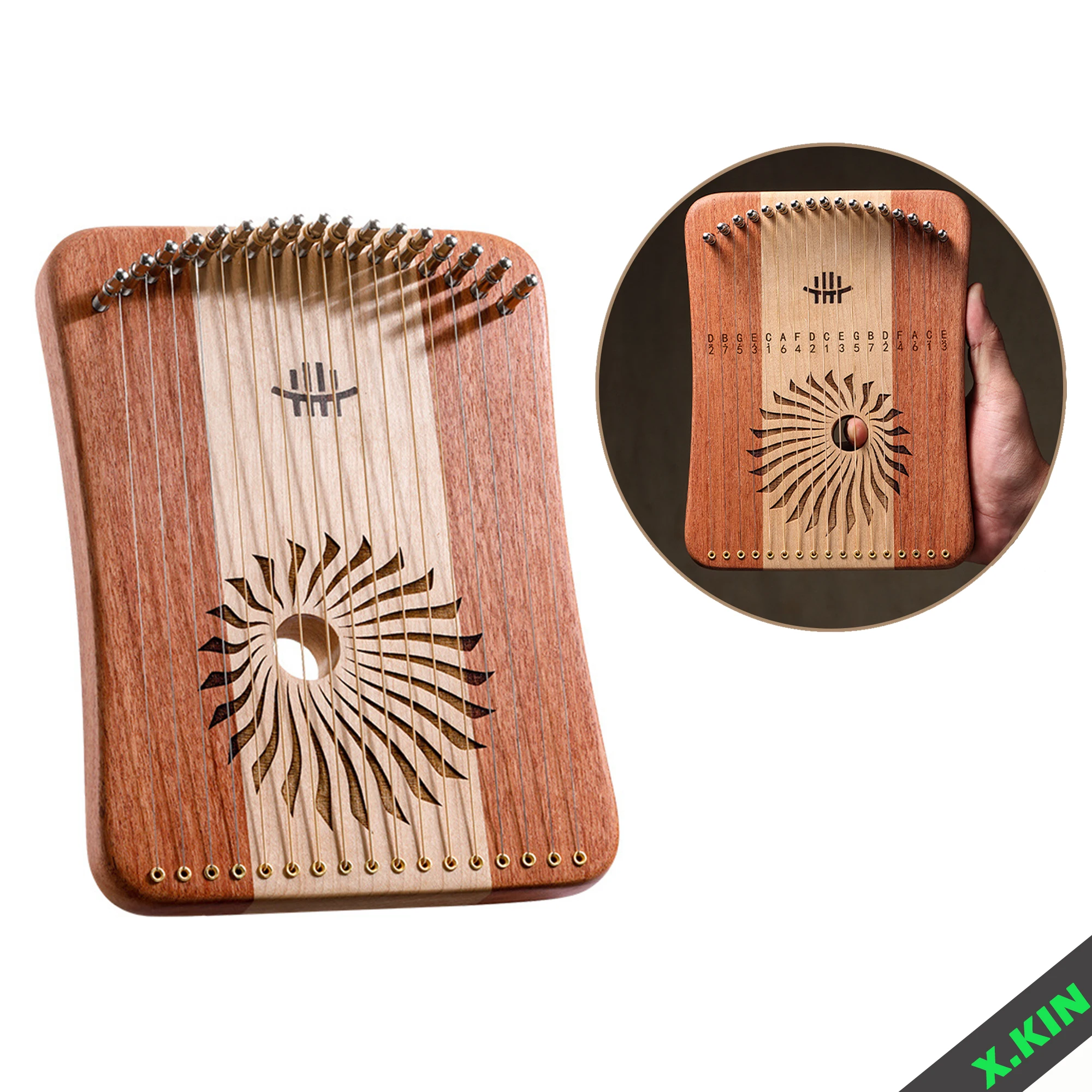 Mini Kalimba 17 Keys Thumb Piano, Portable Wooden Finger Harp with Bag, Beginner Musical Instrument Gift