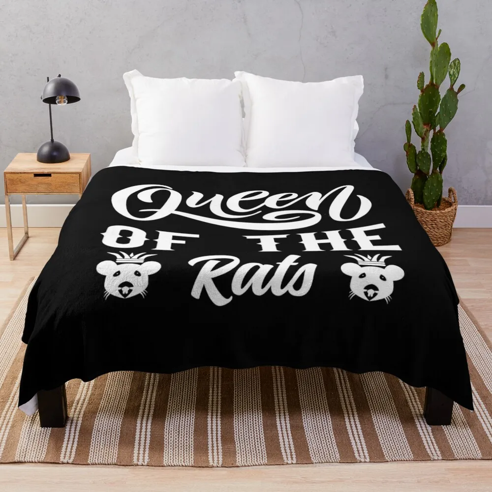 

QUEEN OF THE RATS Gifts Pet rat owner and rat lover Throw Blanket Beautifuls Blankets For Bed Blankets