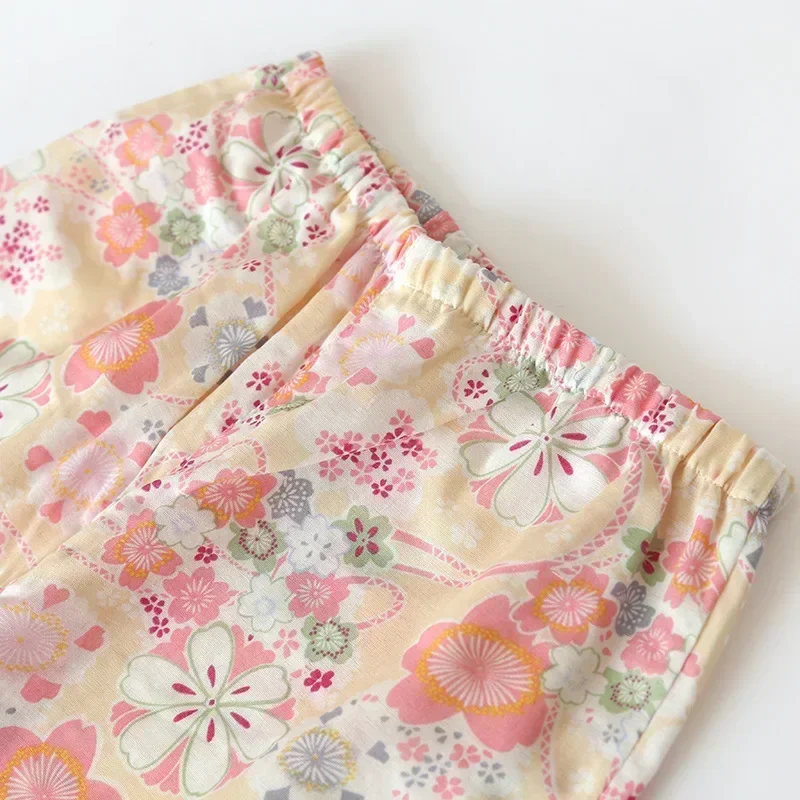 Japanese-style kimono cotton fresh style pajamas suit female casual spring and summer pajamas pajamas two-piece home service