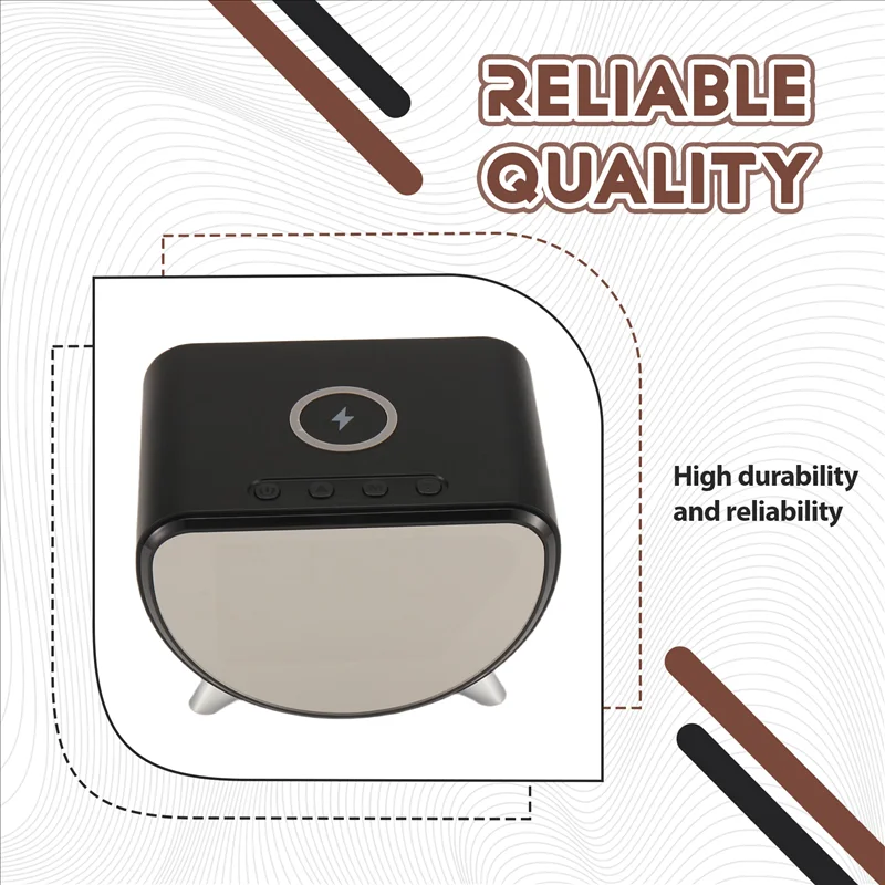 ABKN-Multi-Function Alarm Clock LED Mobile Phone Three-In-One Wireless Charger Temperature Clock Wireless Charger