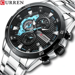 Istro REN-Montre-bracelet chronographe à quartz étanche pour homme, acier inoxydable, horloge de sport Shoous, mode de luxe