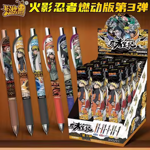 In Stock Kayou Anime Original Naruto Neutral Pen Blind Box With High Appearance Presses The Black Signature Pen Stationery Gifts