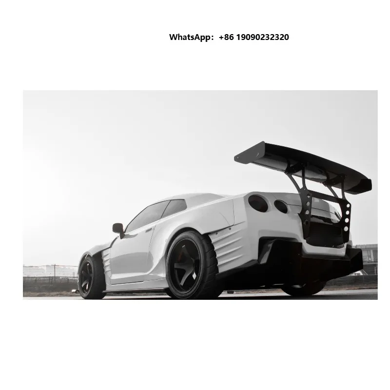 Fiber Glass FRP Rear Bumper Spoiler with Full Bracket Set Wing Trunk Spoiler  ycy