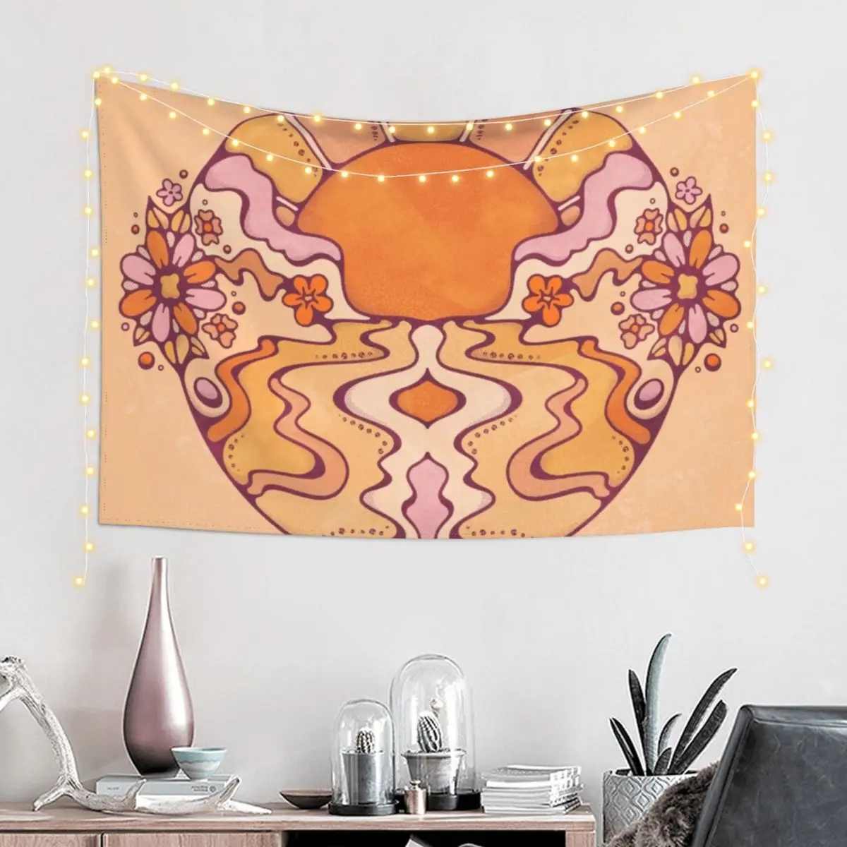 

Byron Bliss Groovy Sunset Over Water Tapestry Wall Decoration Items Bedrooms Decorations Room Decorations Tapestry