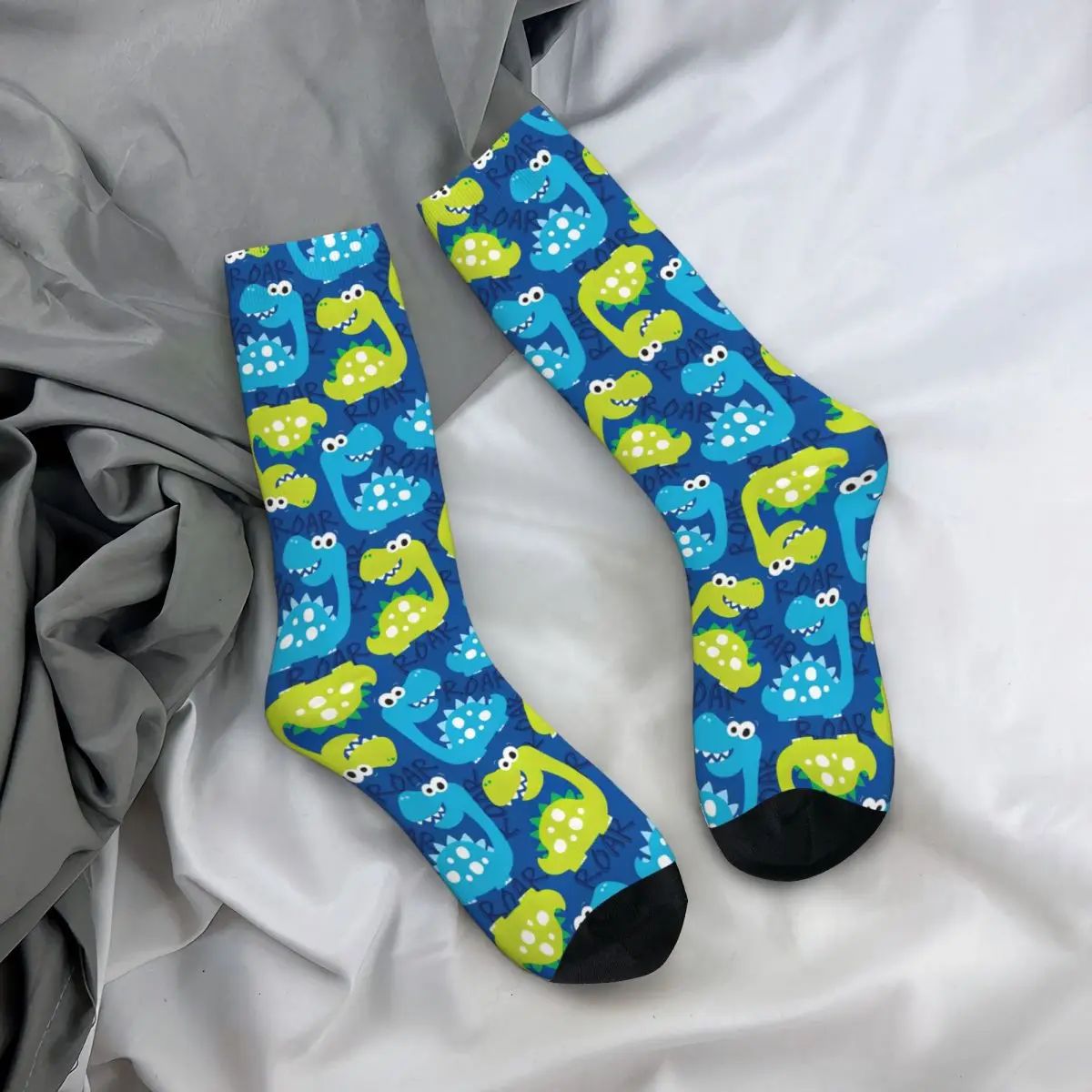 

All Seasons Crew Stockings Colorful Cute Dinosaur Cartoon Socks Funny Long Socks for Men Women Valentine's Day Gifts