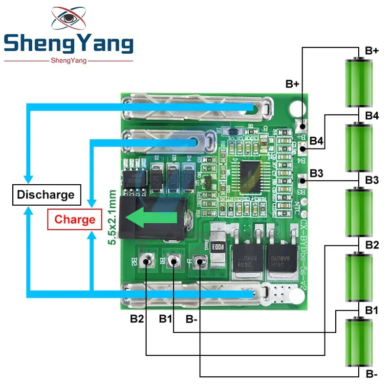 5S 18V 21V 20A แบตเตอรี่ชาร์จป้องกัน Li-Ion LITHIUM แบตเตอรี่แผงวงจรป้องกัน BMS โมดูลสําหรับเครื่องมือ