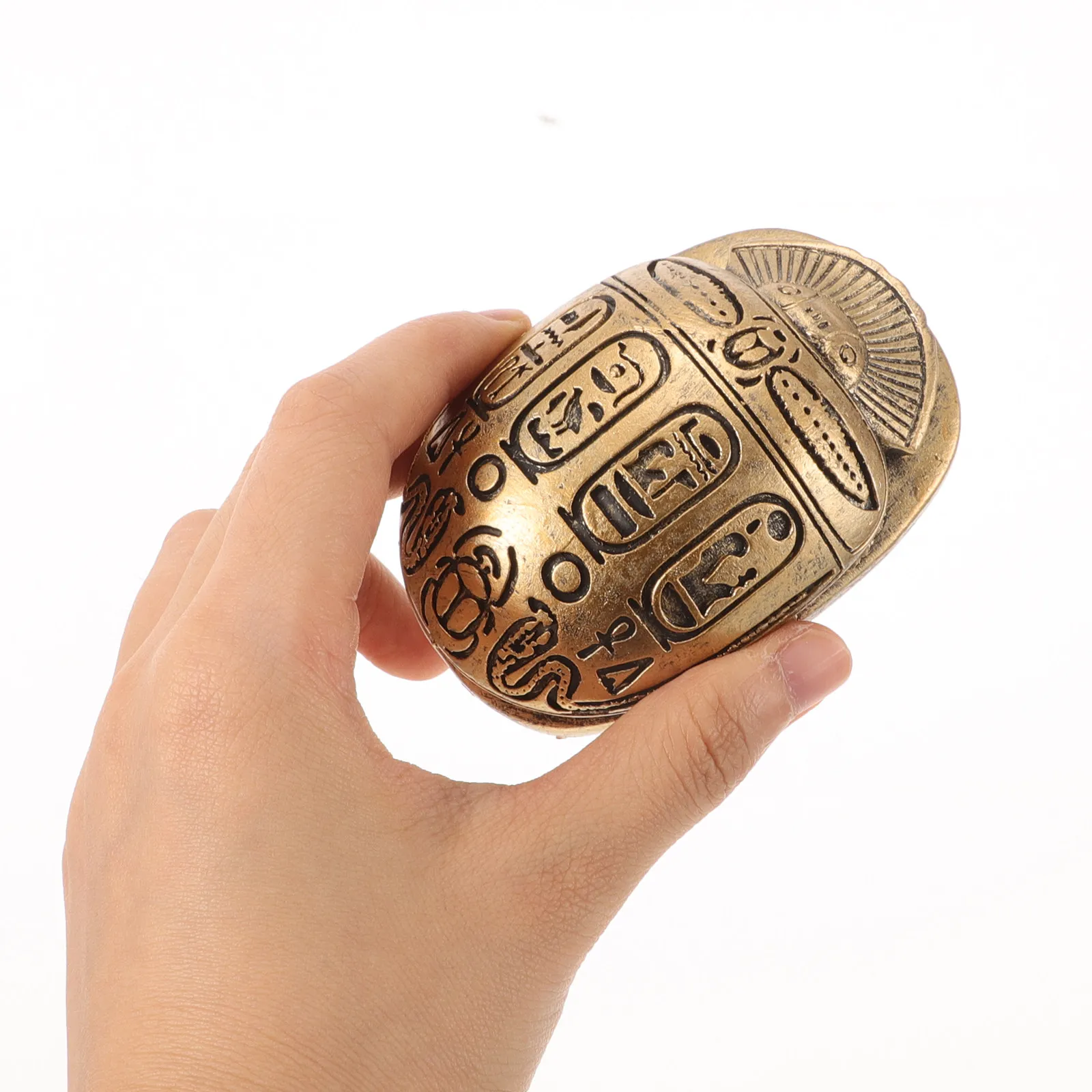 Large Scarab Beetle Statue Resin Egyptian Sculpture Inspired by Ancient Egypt Protection Amulet Elegant Decor for Shelf Desk