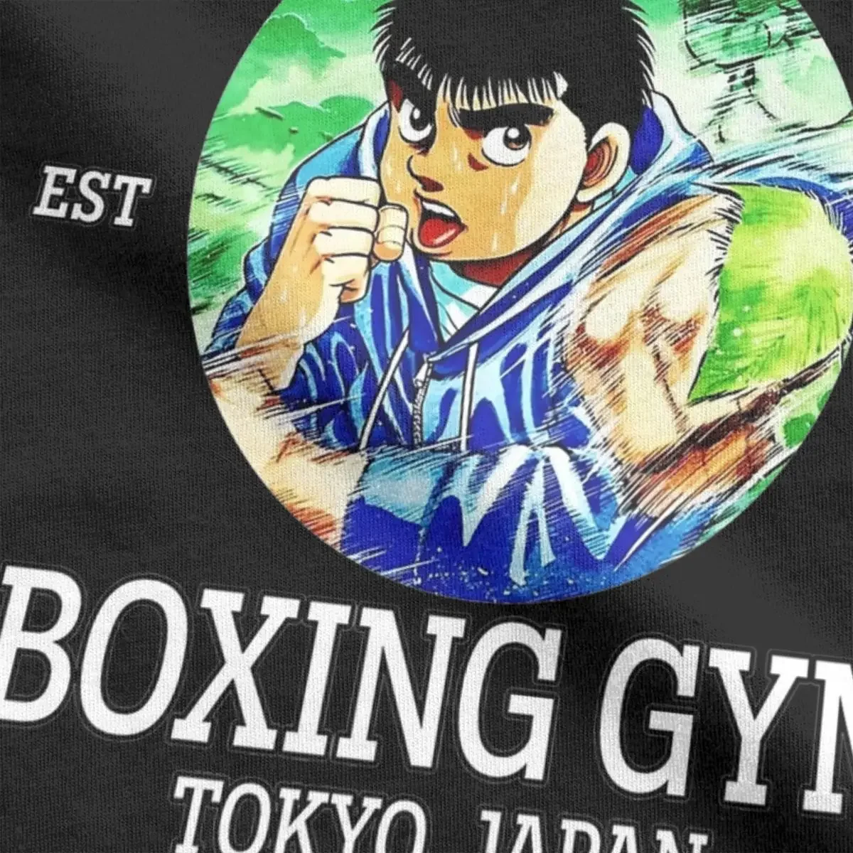 Kamogawa 복싱 체육관 이포 섀도우 복싱 티셔츠, 남성 Hajime No Ippo 애니메이션 100% 코튼 티셔츠, O넥 티셔츠, 빅 사이즈 의류