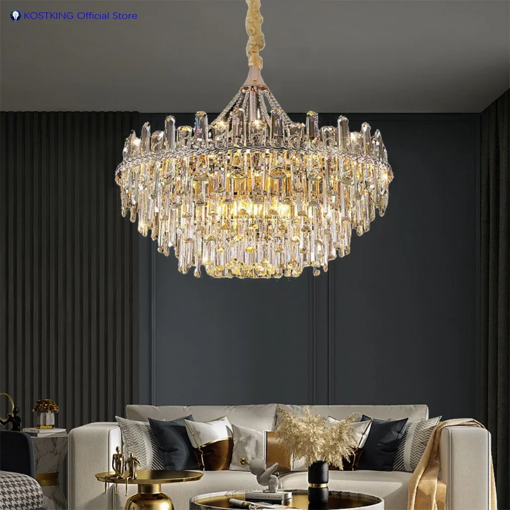 

Postmodern High-End Luxury Living Room Lights WarmAnd Romantic Wedding Bedroom Lamps Hotel Villa Restaurant Crystal Chandelier