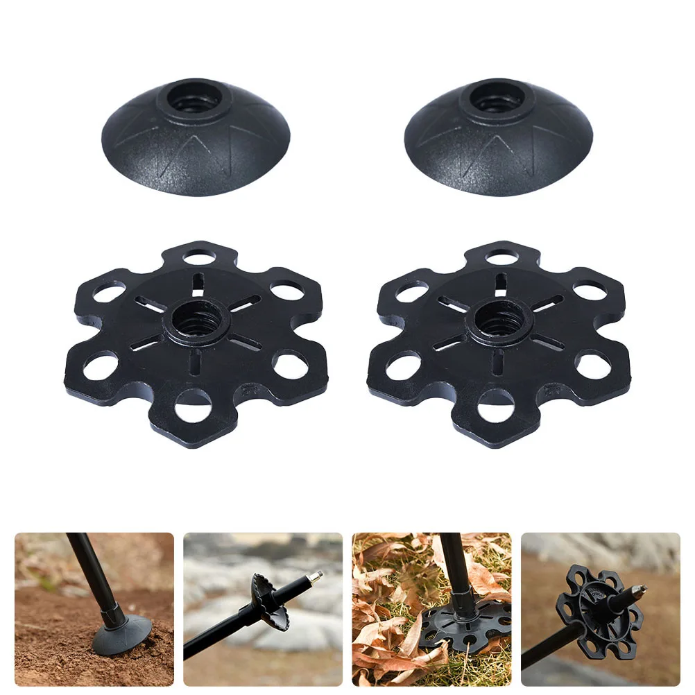 

6pcs Rubber Anti-Slip Covers For Hiking Sticks Outdoor Round Cane Pads Mud Snow Protector Trekking Pole Accessories Walking