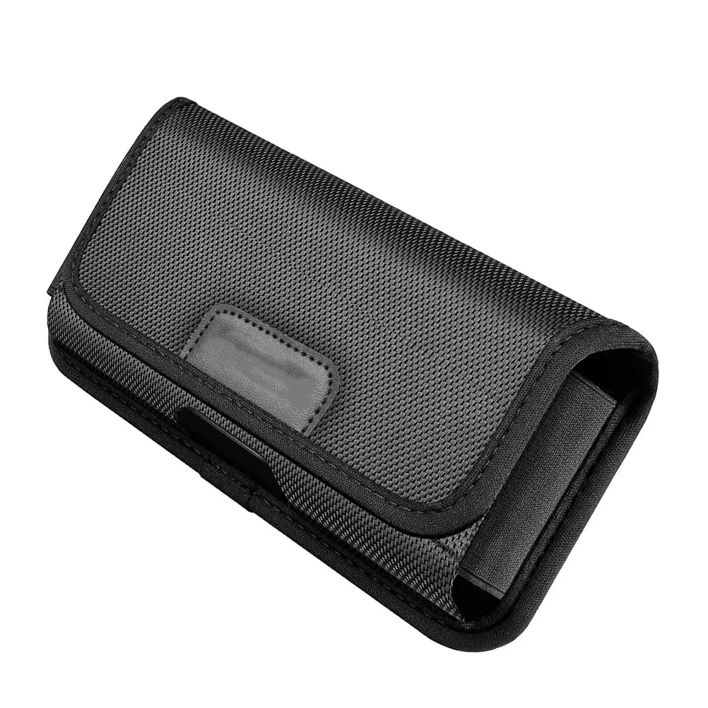 

Mobile Phone Waist Bag Black Nylon Vertical Card Slot Adjustable Belt Pouch for Men Smartphones Up to 4.7 Inches Sturdy Water