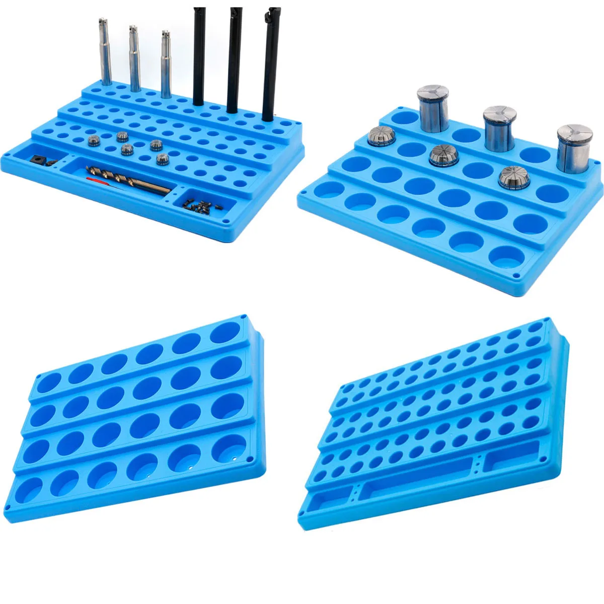 1pc 24-72 Holes Milling Cutter Storage Box Bearing Drill Bit Organizer Case Plastic Tool Holder CNC Machining Center Tools