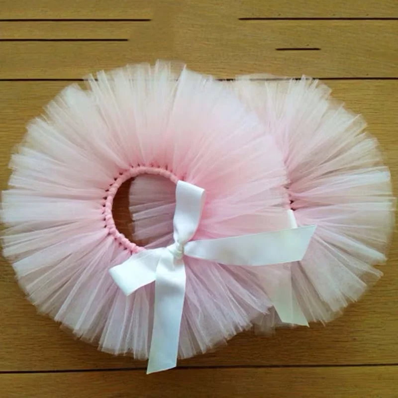 Girls Pastel Tutu Skirts Kids Ballet Dance Tulle Pettiskirts with Ribbon Bow Children Birthday Party Costumes Skirt Clothes