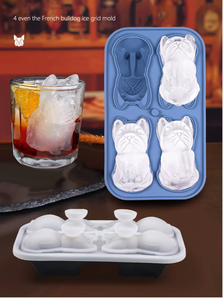 

Bulldog ice cream Mold Adorable Dog-Shaped Silicone Mold Whiskey Ice Cube Mold Tray Multifunctional DIY