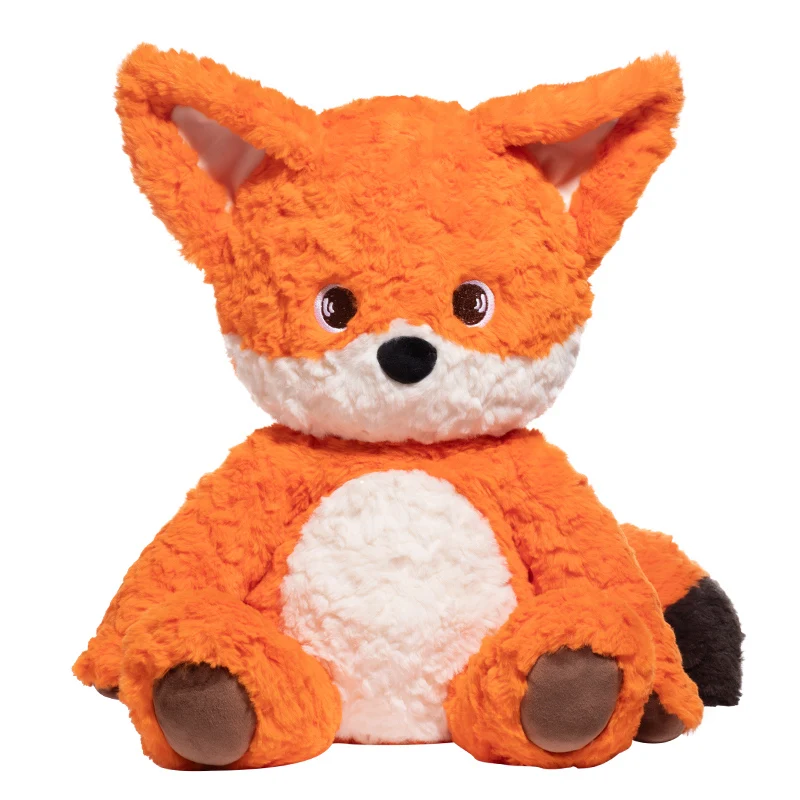 Kawaii High Quality Big Ears Long Tail Fox Plush Doll Orange Sitting Fox Soothing Toys Accompany Boys And Girls To Sleep Dolls