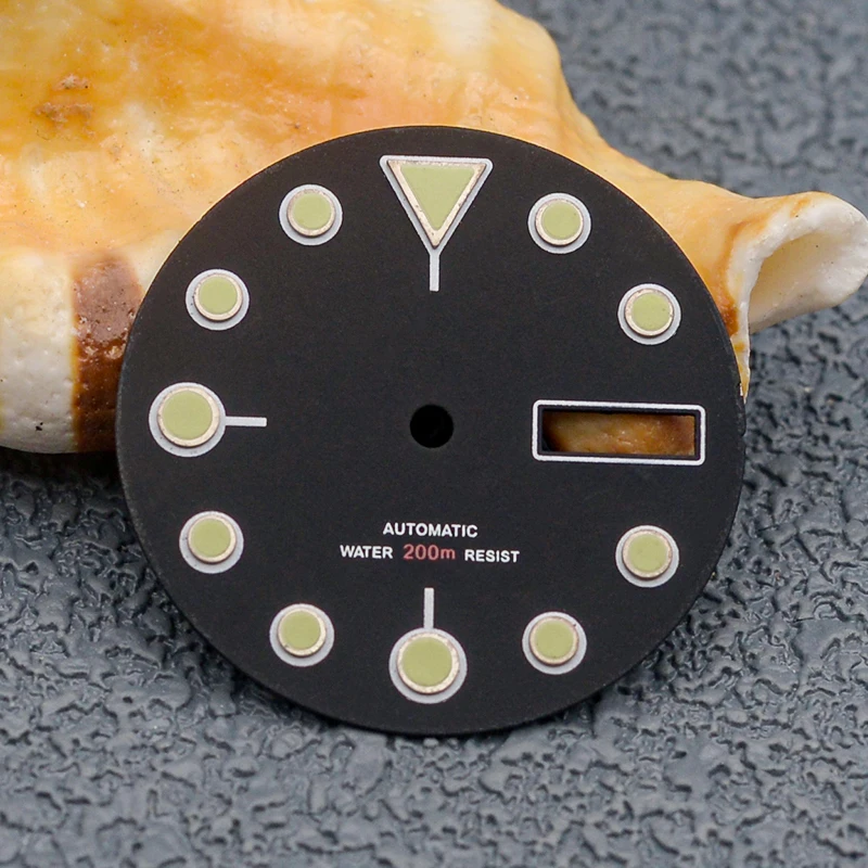 Green Luminous 28.5mm Dial NH35 NH36 Watch Dial Fit 7s26 NH35 NH36 Watch Movement Turtle Abalone SKX007 Tuna Watch Repair Parts