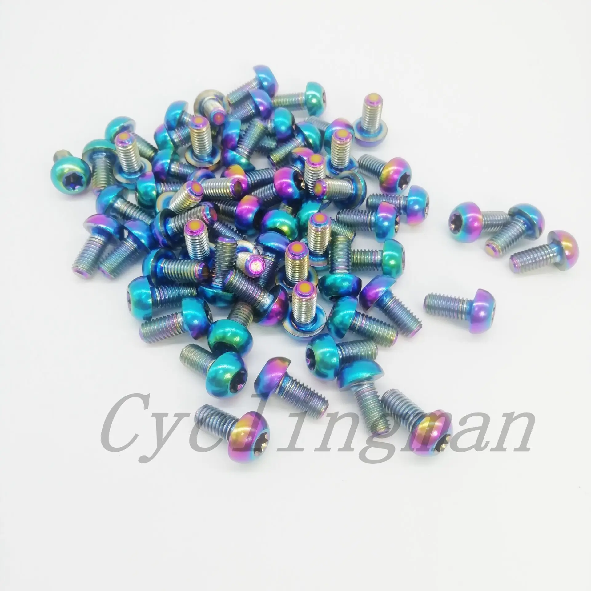 48 Stuks M 5X10Mm Regenboog Blauw Zwart Paars Titanium Ti Schroeven Bouten Voor Schijfrem Rotoren Mountainbike & Road M 5X10 T25 Torx Kop