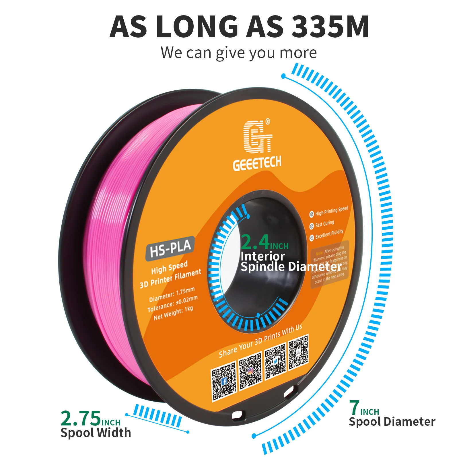 Imagem -05 - Filamento de Impressora Alta Velocidade Pla 1kg 1.75 mm Secagem Rápida Velocidade de Impressão Alta Qualidade Maior Qualidade Geeetech3d