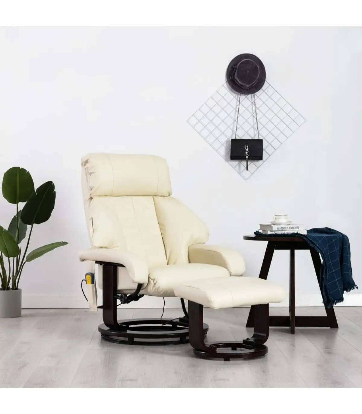 Electric massage chairs reclining massage chair TV synthetic leather white cream