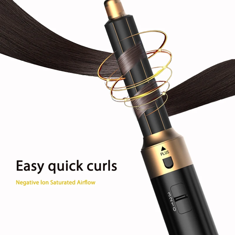 5 in 1 Hot Air Styler Hair Dryer Brush with Curling Barrels Volumizing Brush and Straightening Attachment for Home Use