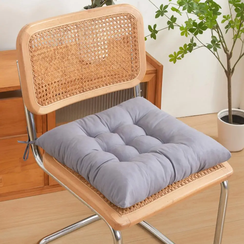 

Universal Chair Cushion Thick Filling Anti-slip Seat Cushion for Autumn Winter High Elasticity Chair Pad with Solid Color Design