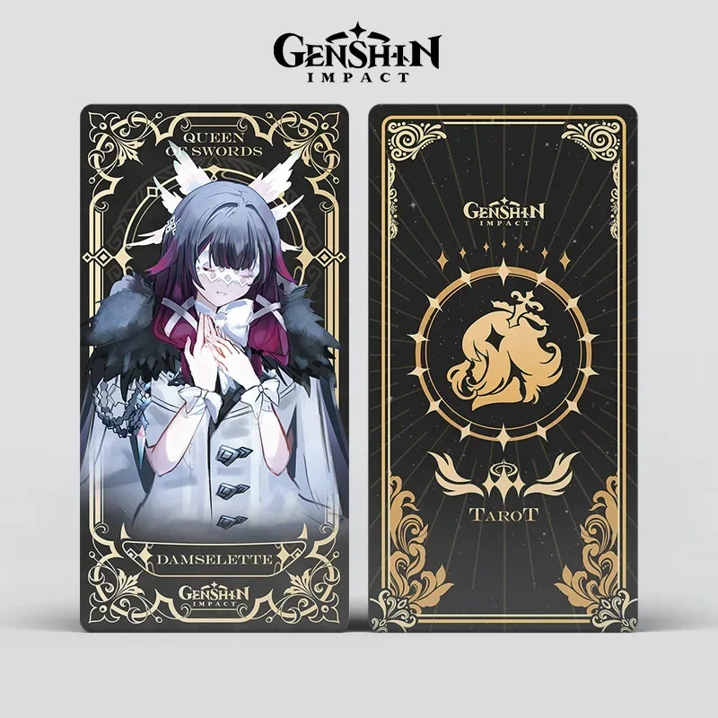 56Pcs/Box Game Game Genshin Impact Tarot Card Nahida Eula Thoma Layla Kaeya Playing Card Cosplay Props Anime 14X7CM Tarot Card