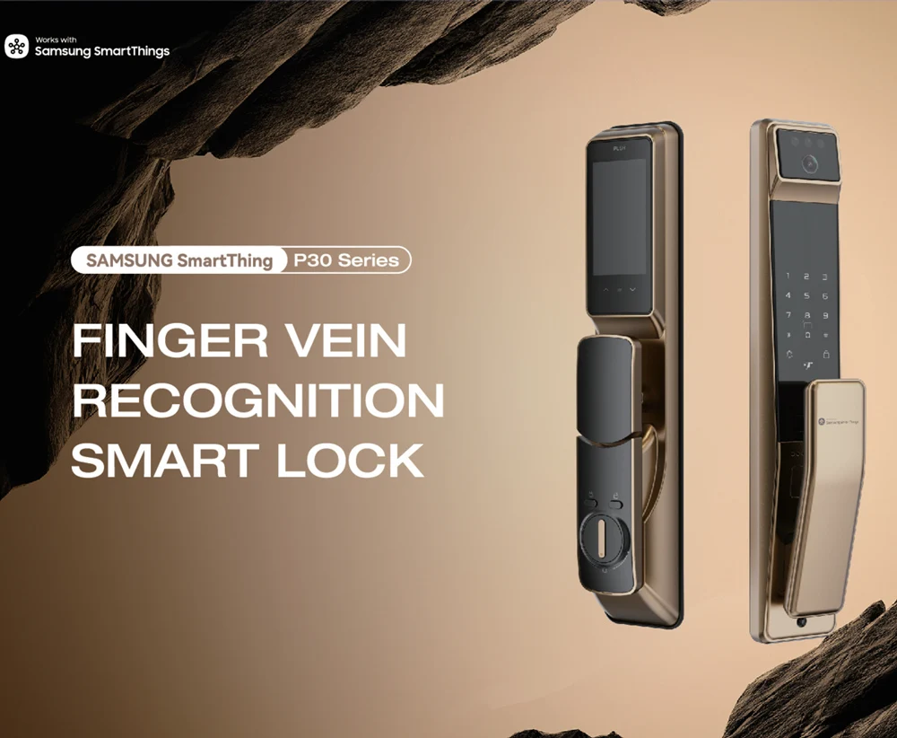 Samsung  P30 Digital Finger vein Door Lock  Smart Thing Home Password Card APP security protection