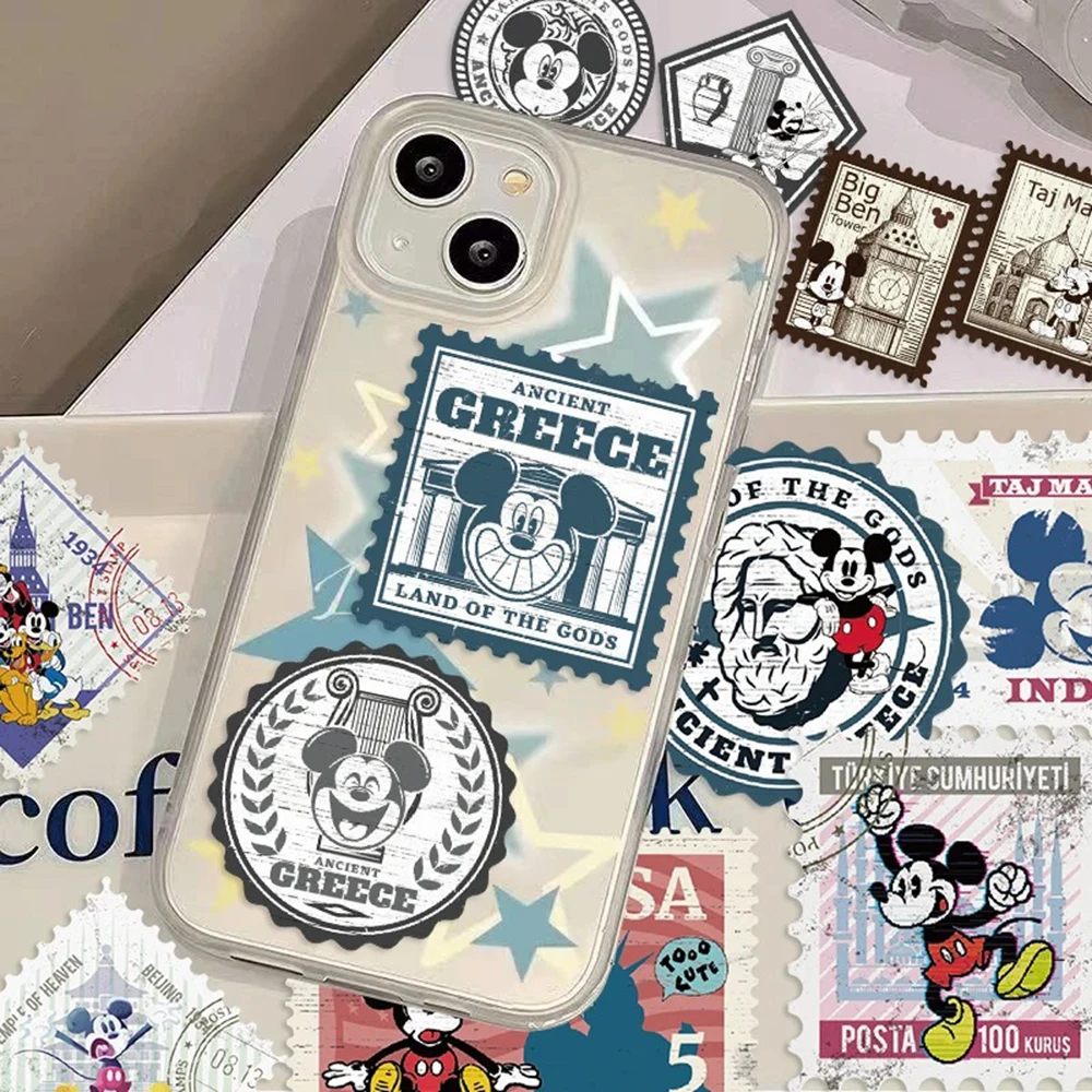 10/30/50pcs Vintage Disney Mickey Mouse Stamp Graffiti Stickers Laptop Phone Skateboard Fridge Funny Cartoon Sticker Kids Toys