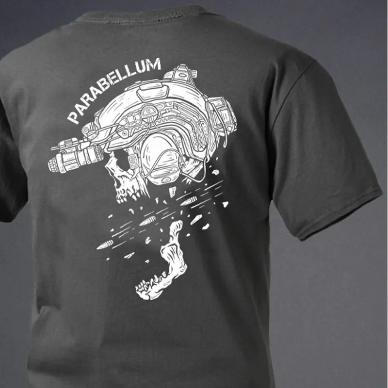 Parabellum The Fired Bullet Fashion  T-Shirts Streetwear 100% Cotton Loose Tops Breathable Tee Military Enthusiast