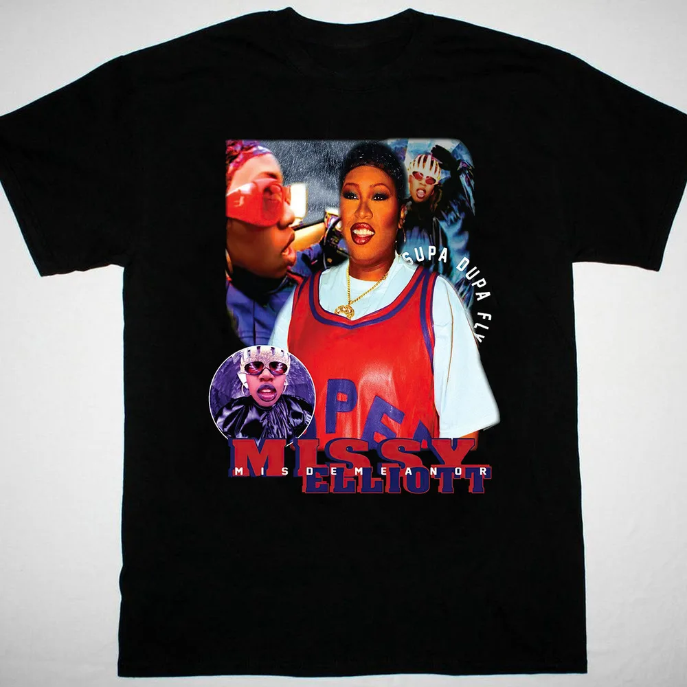 Missy Elliott rapper HOT NEW black T-shirt short sleeve All sizes 1F313 Anime pattern clothing high quality 100% cotton 