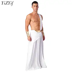 Men's Toga Greek God Costume Adult Halloween Grecian Toga Cosplay Fancy Dress Roman Antiquity Role Play Gladiator Outfits