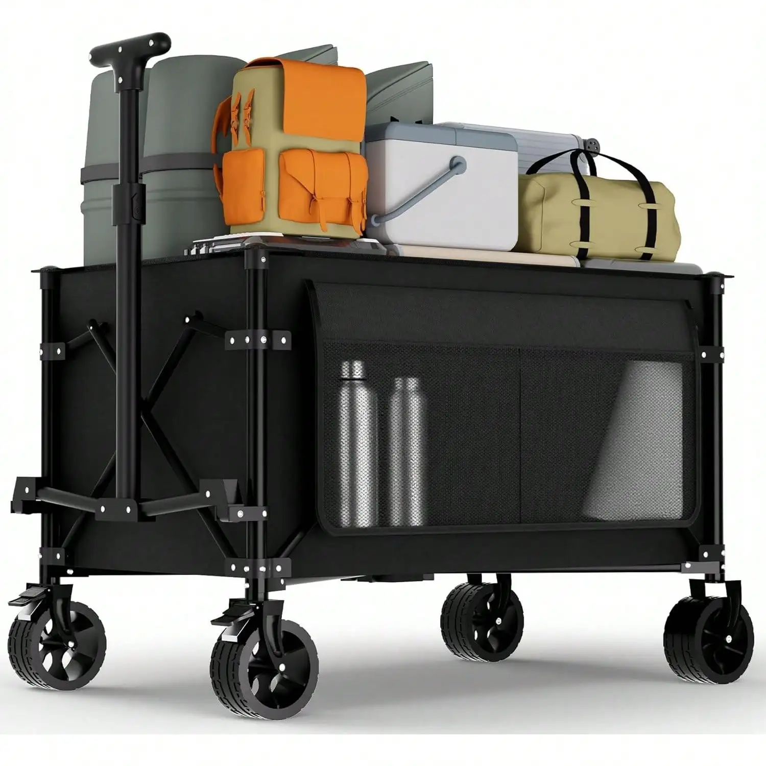 

Складная тележка-платформа XL, грузоподъемность 163 кг, для пляжа, с большими колесами и тормозами, портативная, для сада