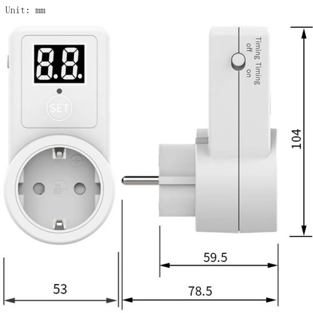 

Two Digit Display Timer Universal Timing Socket EU Electronic Digital Countdown Switch Mechanical 220-240V Timer Kitchen Tools