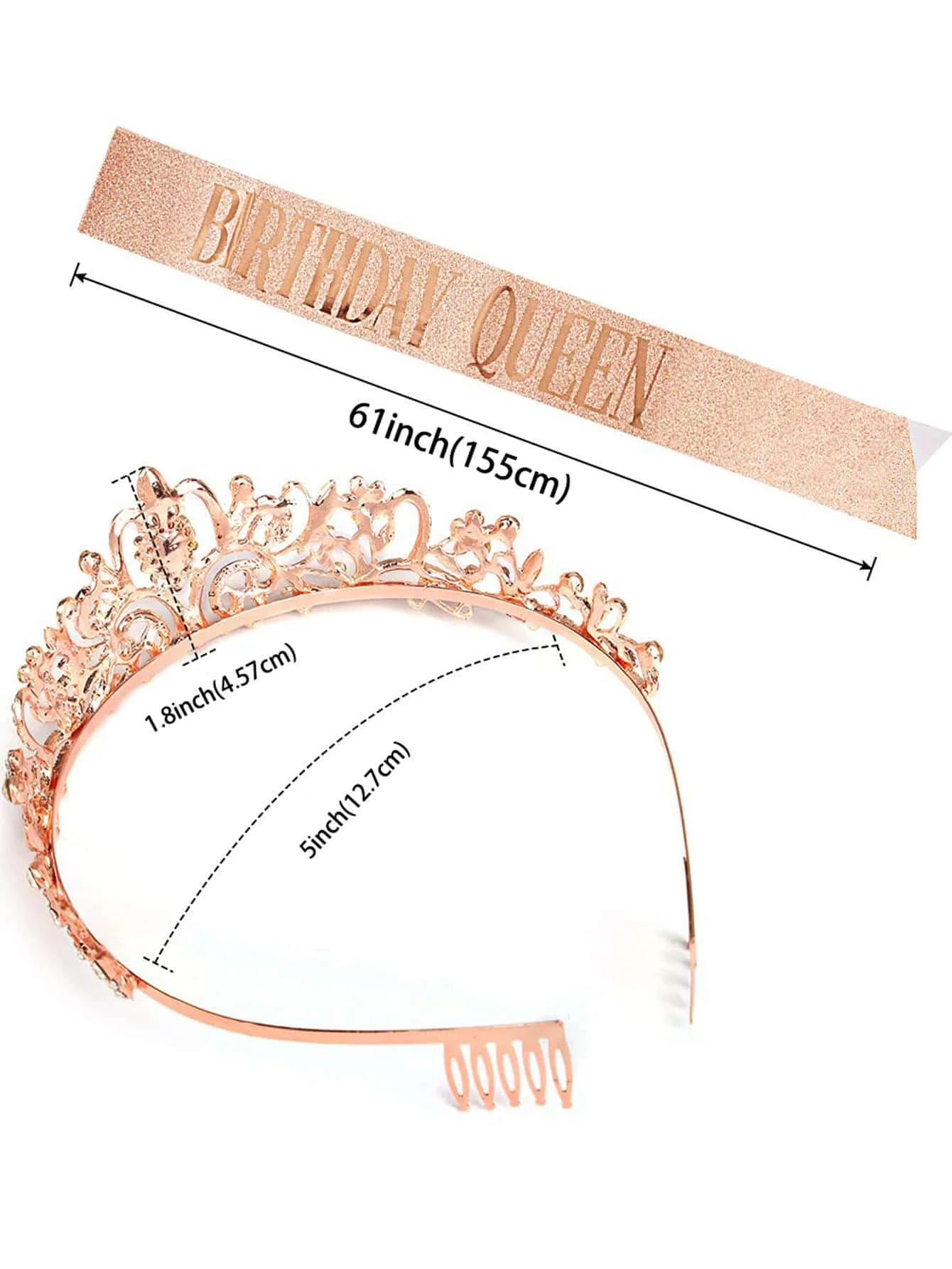 

Bling Rhinestone Crystal Crown Tiara Birthday Queen Sash And Crown For Women Birthday Party Decoration Kit Queen Glitter
