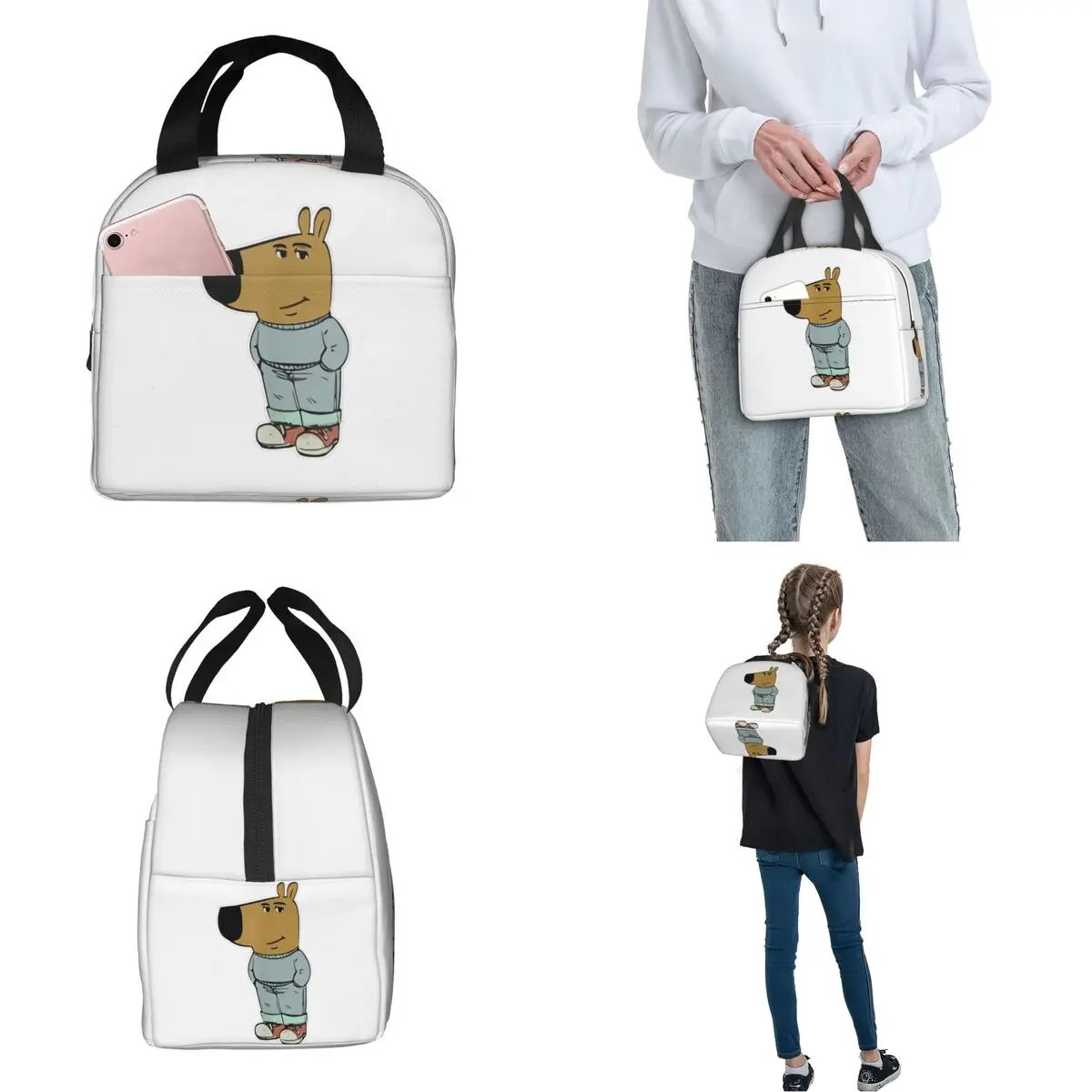 مضحك أنا مجرد رجل البرد ميمي معزول أكياس الغداء حقيبة للحفاظ على البرودة وجبة الحاويات كبيرة حمل علب الاغذية للرجال النساء كلية